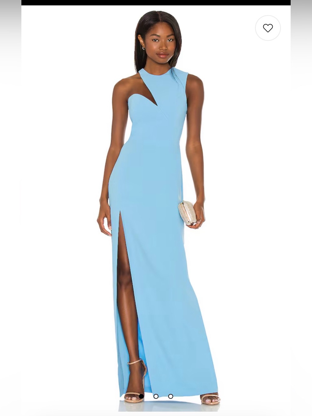 Sleeveless Sky Blue Maxi Dress with Side Slit Amanda Uprichard New York